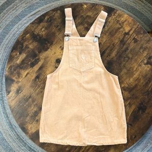 Forever 21 Corduroy Overall Mini Dress NWOT Size S Tan